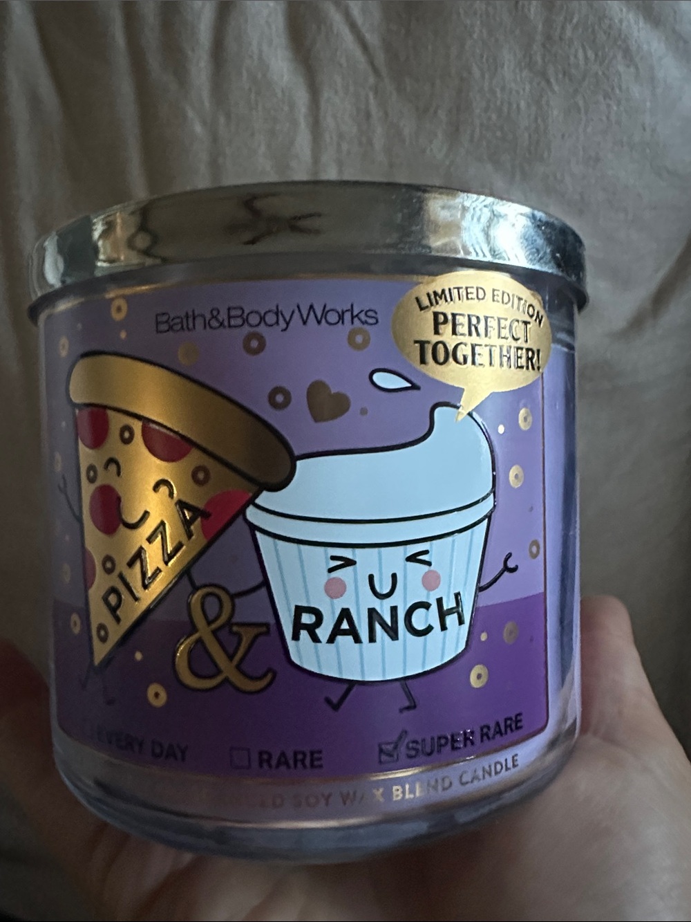 Bath & Body Works Purple Pizza & Ranch Novelty Candle